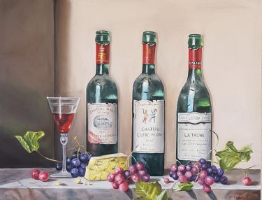 Flaše vina- slika po narudžbini by Vujinovic Vesna