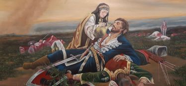 Kosovka devojka ulje na platnu 145x110 by Klipa Goran