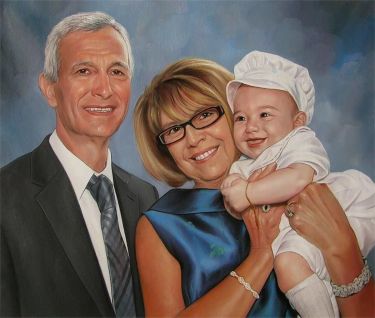 Porodicni portret - ulje na platnu