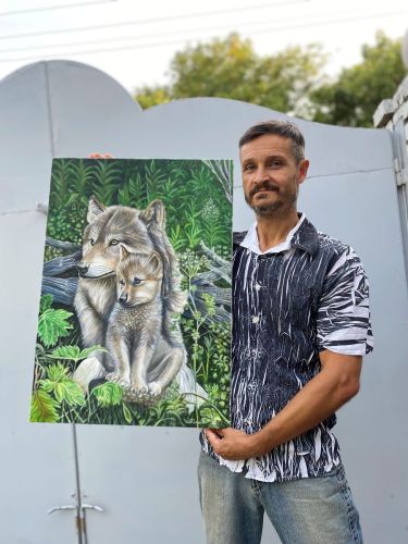 Vukovi Ulje na platnu by Klipa Goran