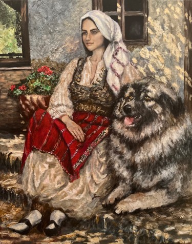 Woman from Prizren with a dog by Jelena Tankosic