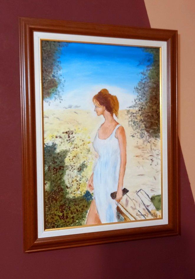 A girl in a white dress, Painting Lazarevic Sinisa