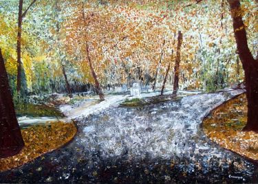 The quiet feeling of golden autumn by Lazarevic Sinisa
