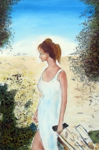 A girl in a white dress by Lazarevic Sinisa