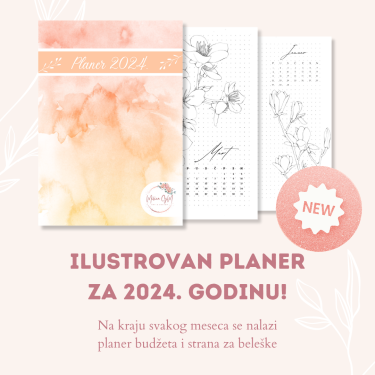 Illustrated planner 2024. (black and white) by Milica Grba Mojsilović