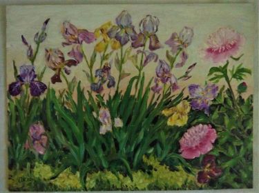 Irises and peonies