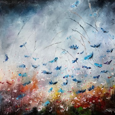 Blue flowers by Artium paintings