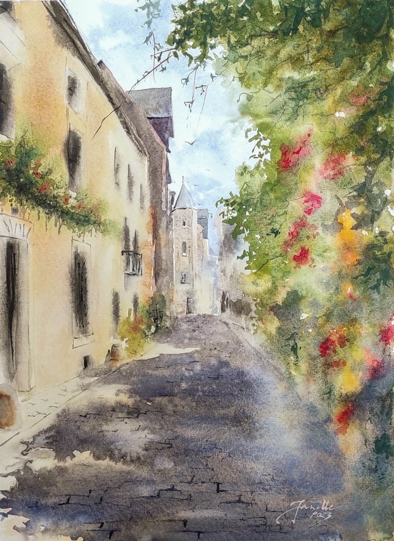 Somewhere in France,, Painting Godnič Bakoš Žanet