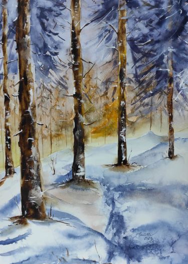 Sunset at Winter Forest,  by Godnič Bakoš Žanet