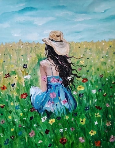 Girl in a field of flowers by Art Tatjana