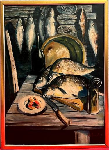 Still life with fish by Đekić Miljan