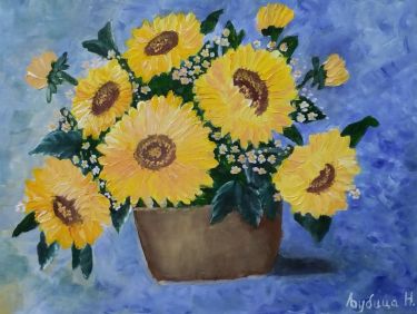 Sunflowers in a vase by Nedovic Ljubica