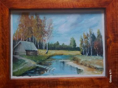 log house next to the river. by Pesic Dago Dragan