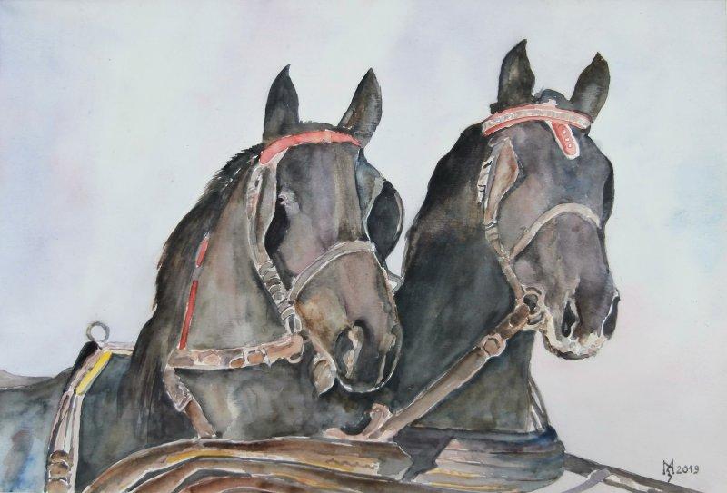 Horses, Painting Mihajlovic Zoran