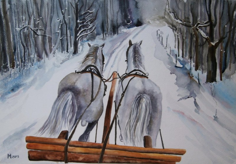 WINTER FAIRY TALE, Painting Mihajlovic Zoran