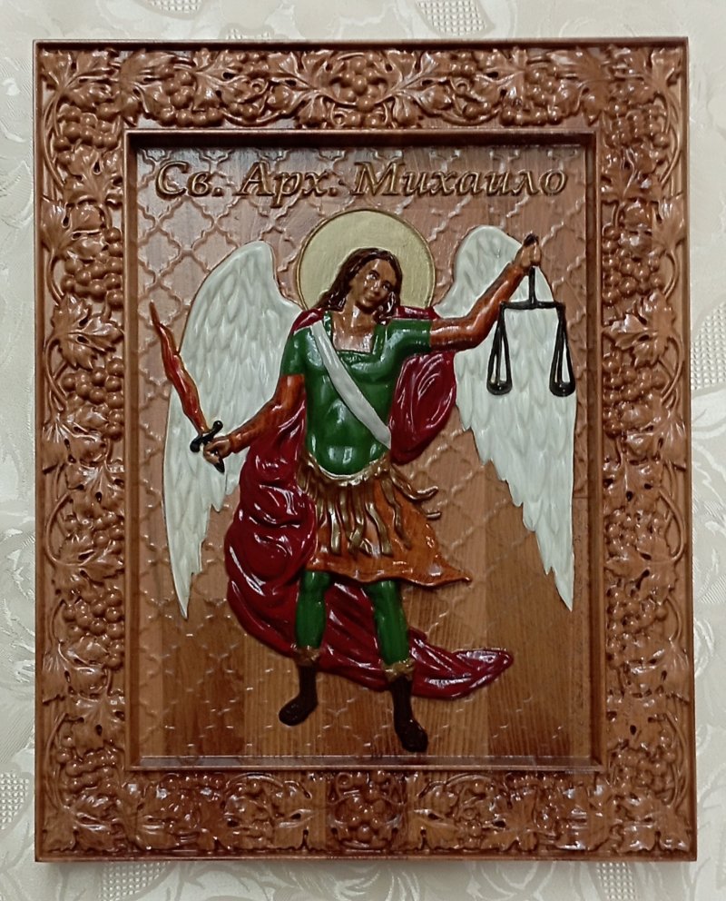 Icon of St  Archangel Michael, Carving Danijela Markovic