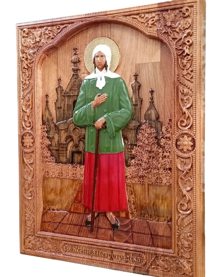 Icon of St Xenia of Petersburg, Carving Danijela Markovic