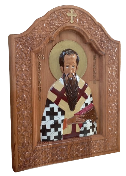 Icon of St Vasil the Great, Carving Danijela Markovic