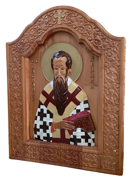 Icon of St Vasil the Great, Carving Danijela Markovic
