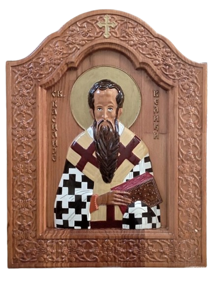 Icon of St Vasil the Great, Carving Danijela Markovic