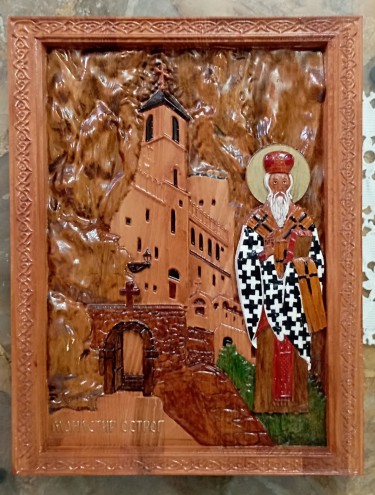 Icon of monastery Ostrog with St Vasil by Danijela Markovic