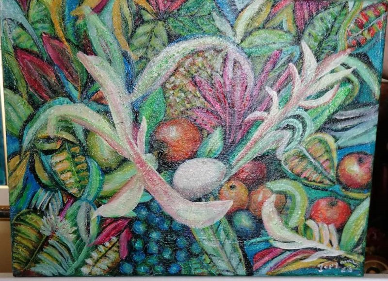Fruit in greenery, Painting Gordana Todorović