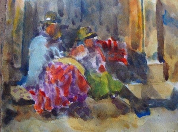 Mother and daughter, Painting Nelson Chale Cuéllar