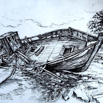 Old stranded ship