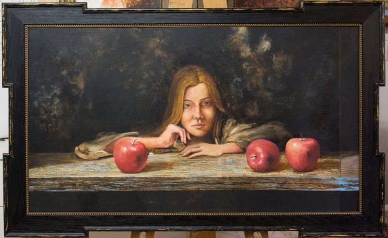GIRL AND APPLES, Painting MILAN KOLBAS