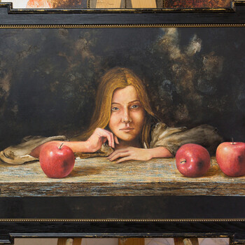 GIRL AND APPLES by MILAN KOLBAS