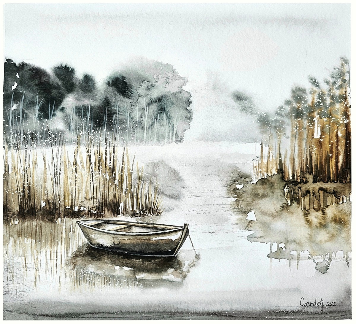 Maglovito jutro na jezeru