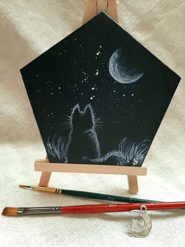 Cat and the moon