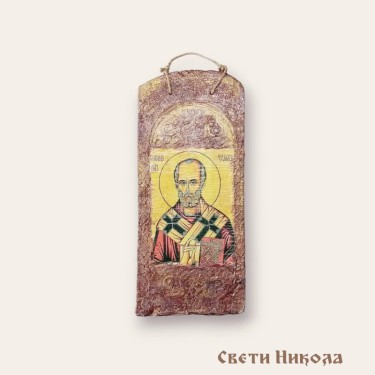 Icon of Saint Nicholas on pepper tile by AlSteBo Art