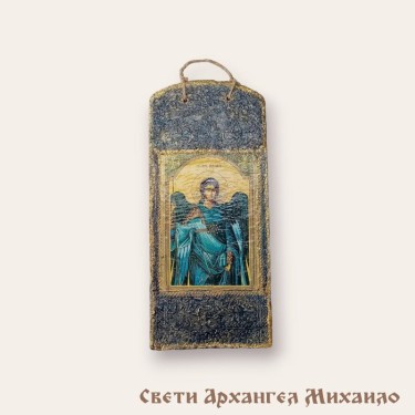 Icon of Saint Archangel Michael on a pepper tile by AlSteBo Art