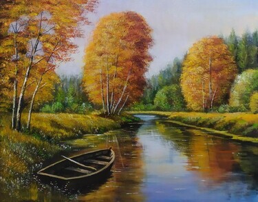 Boat on the river by Ranko