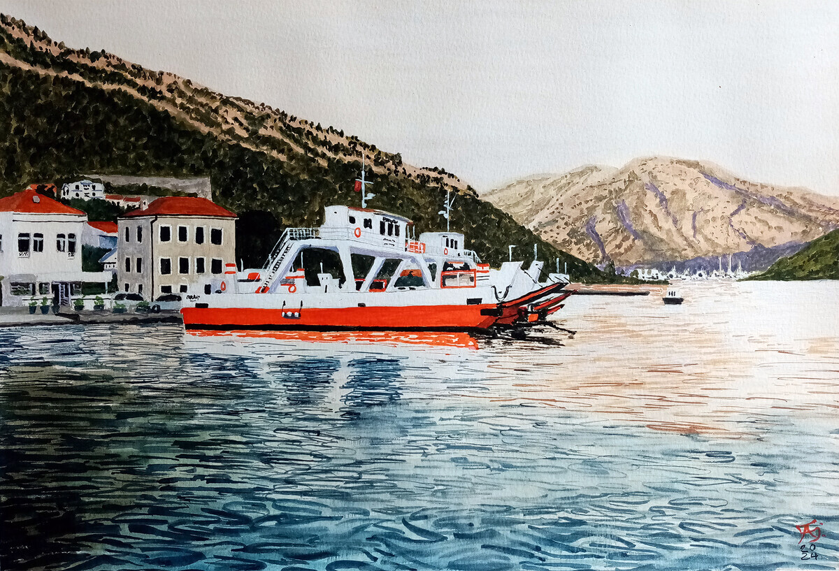 Ferries Harbour in Kamenari Montenegro