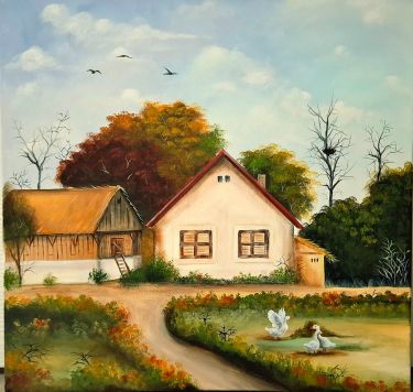 Autumn Village by Brankica Žuržulj