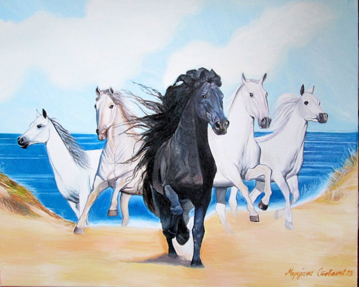 Galloping horses