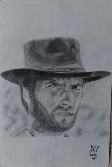Clint Eastwood portrait,  by Darko Tanaskovic