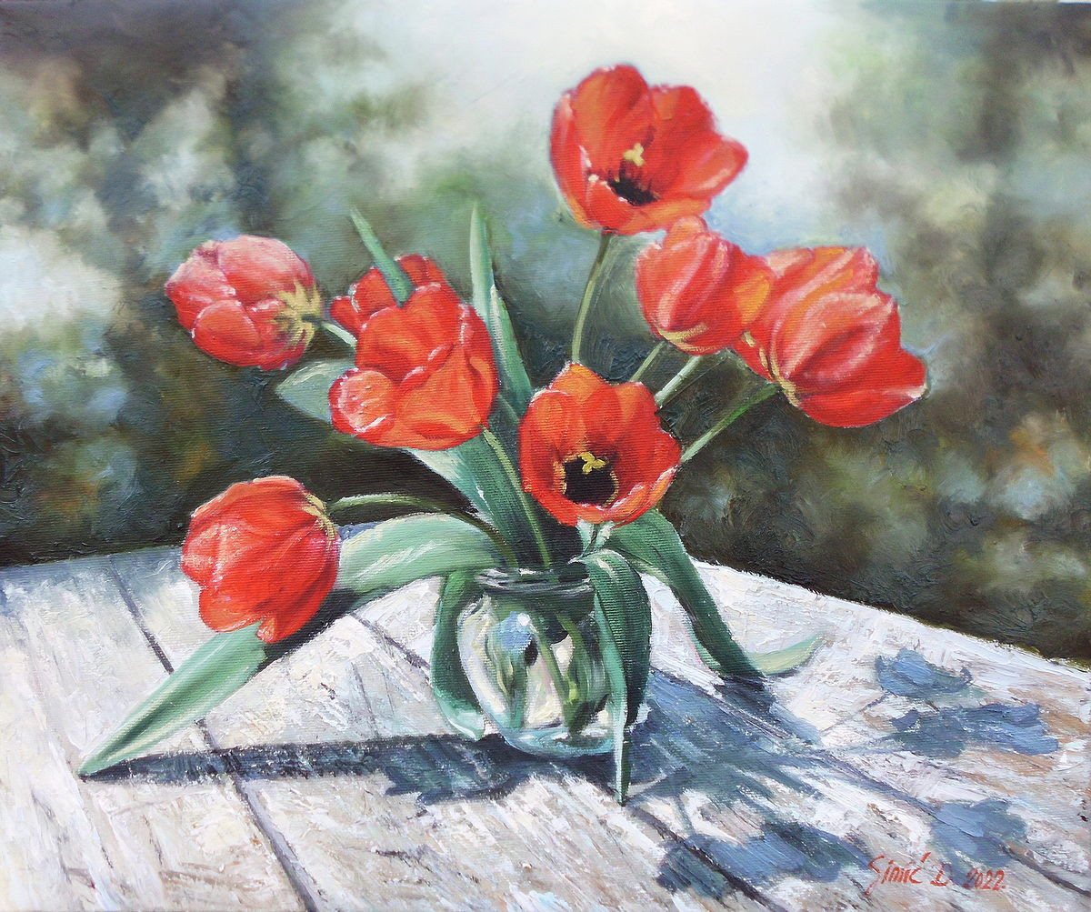 Tulips- oil on canvas 41.5x50cm