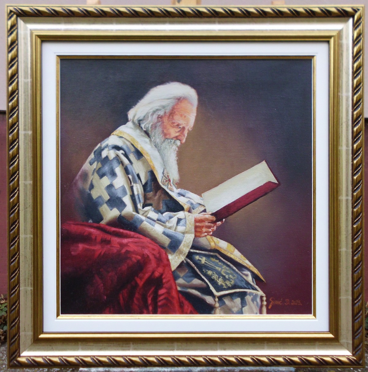 Portrait of Patriarch Paul- framed oil on canvas, 40x40cm