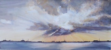 Sky- watercolor, 55x25cm by Simic Dragana