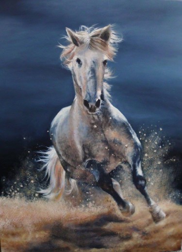 Horse- oil on  canvas 60x80cm by Simic Dragana