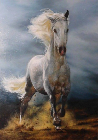 Horse- oil on  canvas 60x80cm by Simic Dragana