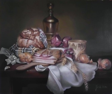 Village still life- oil on canvas 40x50cm by Simic Dragana