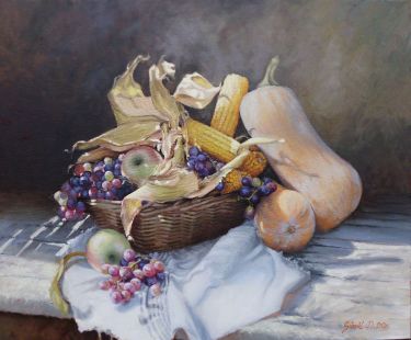 Autumn still life- oil on canvas 50x60cm by Simic Dragana