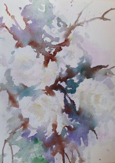 White roses- watercolor 17x24cm