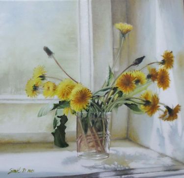 Dandelions- oil on canvas 45x45cm