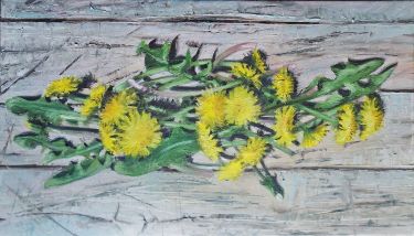 Dandelions- oil on canvas 20x35cm