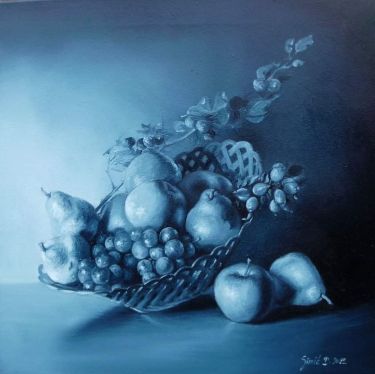 Rhapsody in blue- oil on canvas 45x45cm